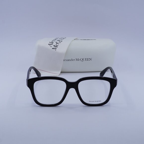 Alexander McQueen AM0333O 002 Square Eyeglasses 52mm - Black - Picture 4 of 10